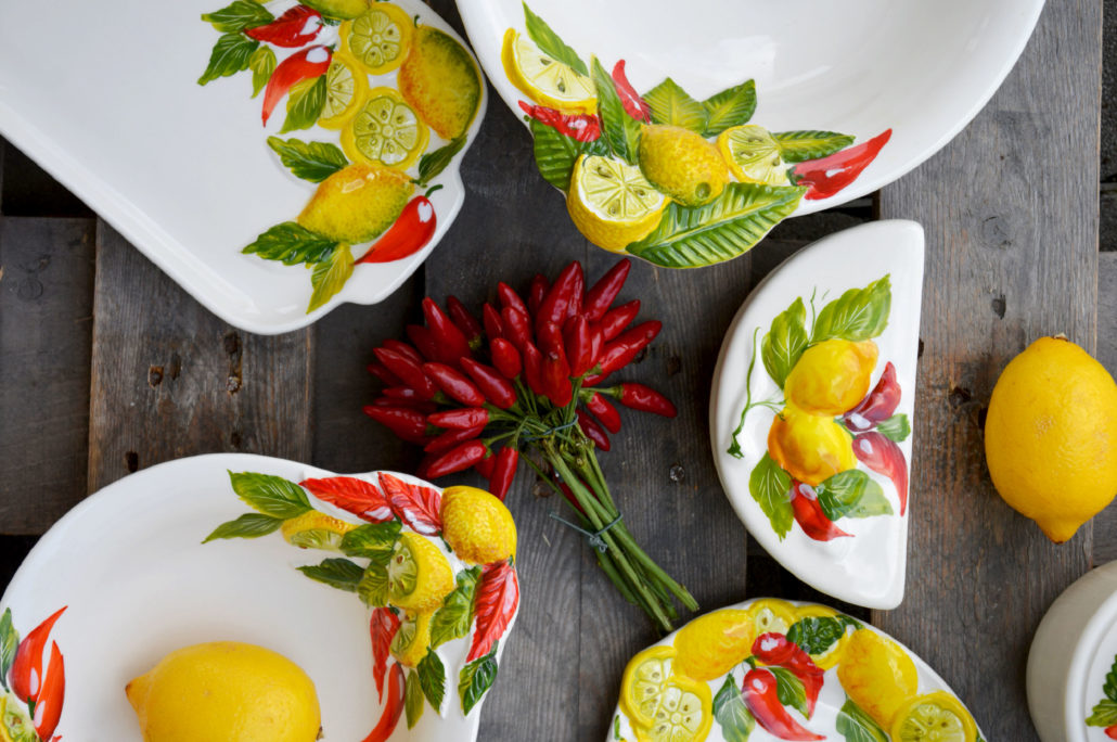 Insalatiera ceramica decoro limone - Edelweiss